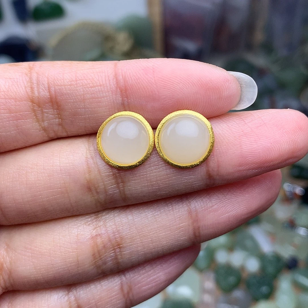 和田玉银S925镀金镶嵌颈饰