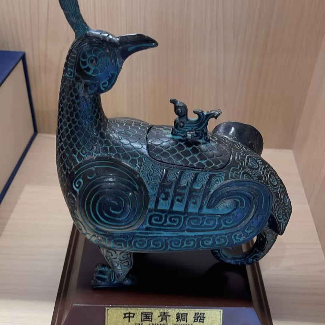 复古晋侯鸟尊,高度20厘米,+底座,家居摆件,博古架