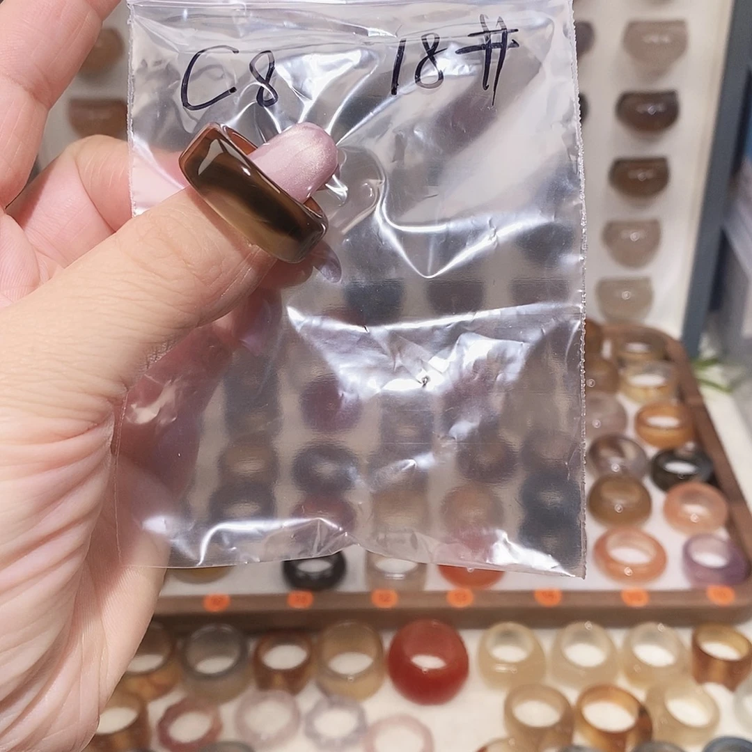 玛瑙/玉髓未镶嵌戒指福利款有瑕不退换