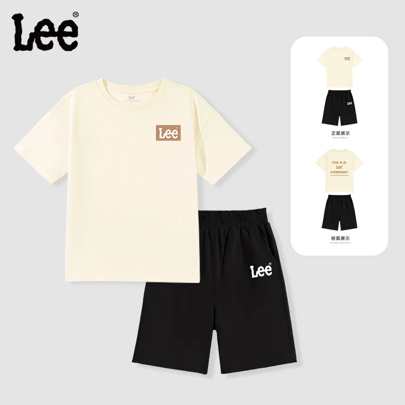 Leekids童装女童夏装套装儿童短袖t恤两件套小女孩洋气韩范衣服薄