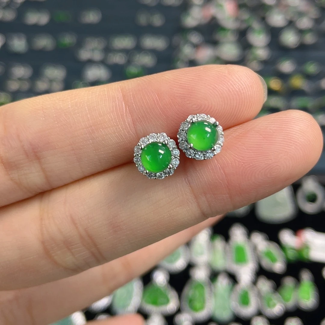 未镶嵌翡翠耳饰耳钉