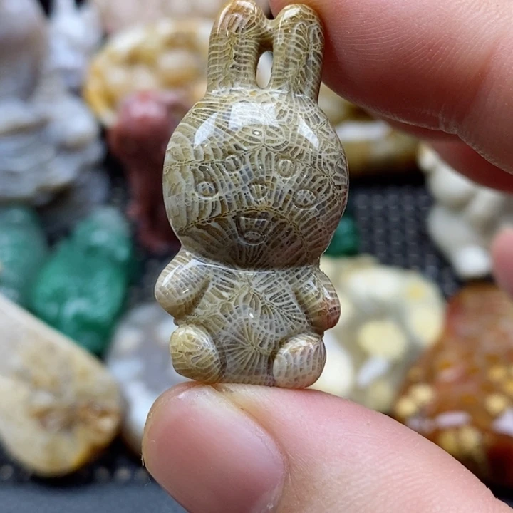 硅化珊瑚（珊瑚玉）颈饰未镶嵌