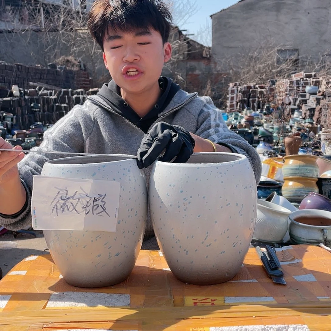 宜兴紫砂粗陶花盆