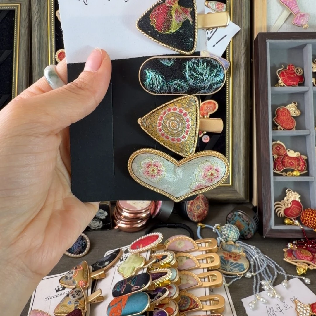 皮质铁合金宋锦手工发饰福利No 退no 换