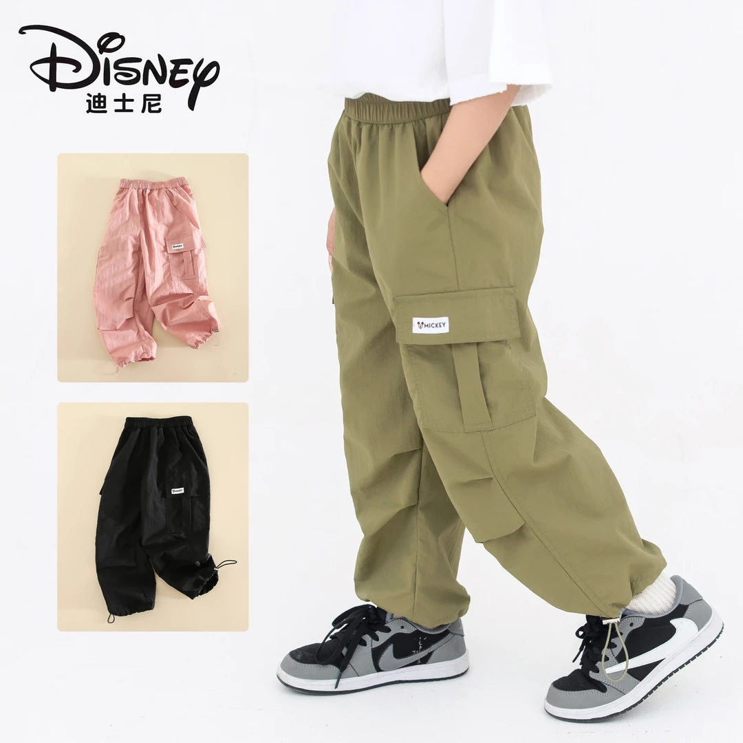 2024新款迪士尼休闲裤洋气宝宝宽松户外工装裤208