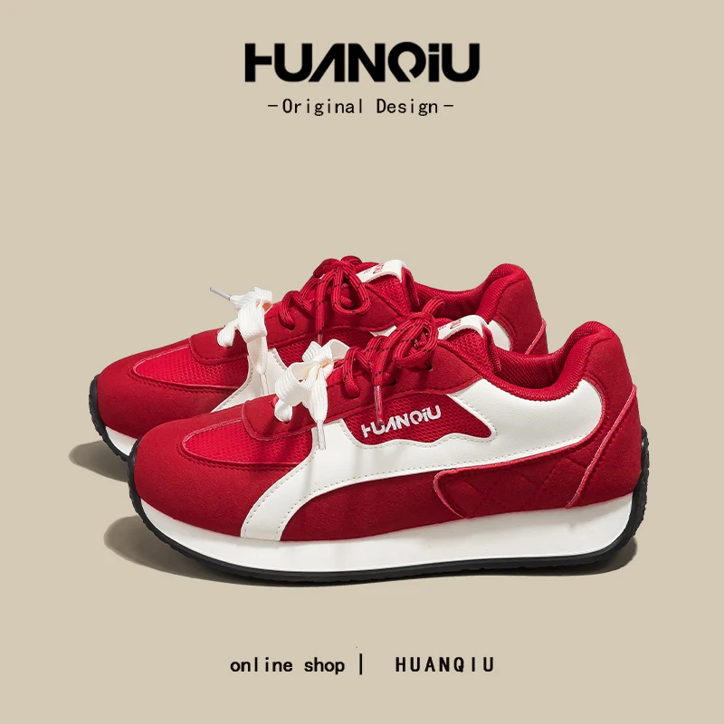 环球明星同款百搭小众阿甘鞋女2025爆款轻便软底增高运动鞋HC5200