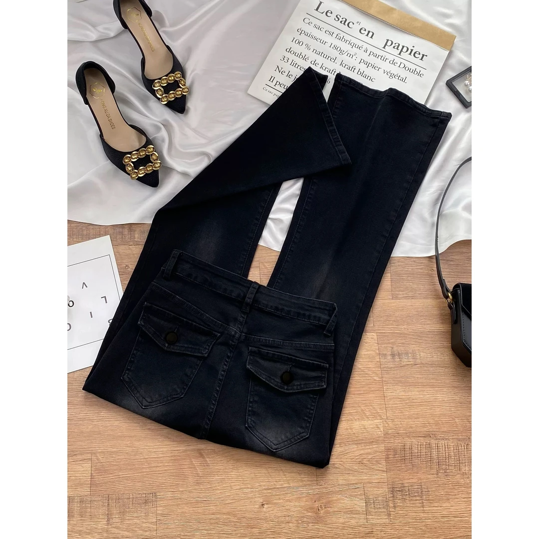 1610-加绒加厚冬季显瘦称比例提臀修身喇叭裤