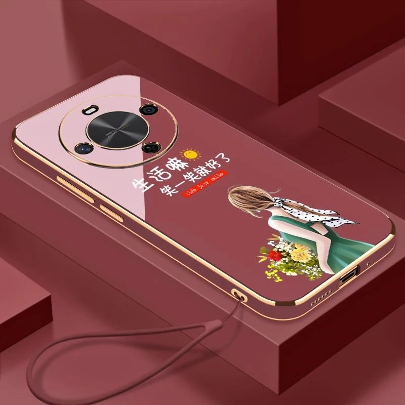适用华为畅享70x手机壳BRE-AL80全包可爱网红清新软硅胶超薄电镀.