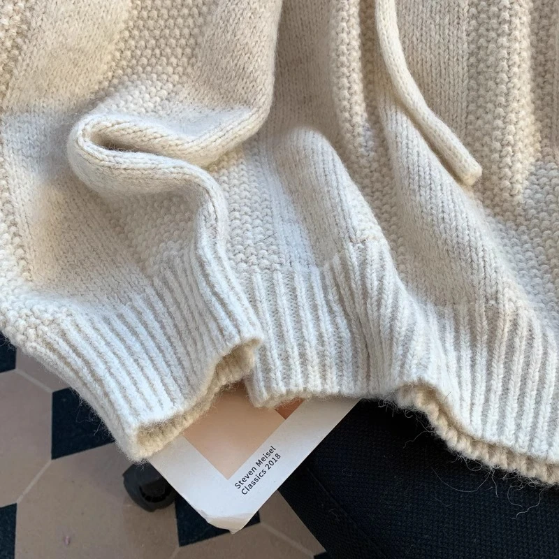 慵懒风灰色连帽卫衣衣2024款款秋冬季外针织衫长袖上衣