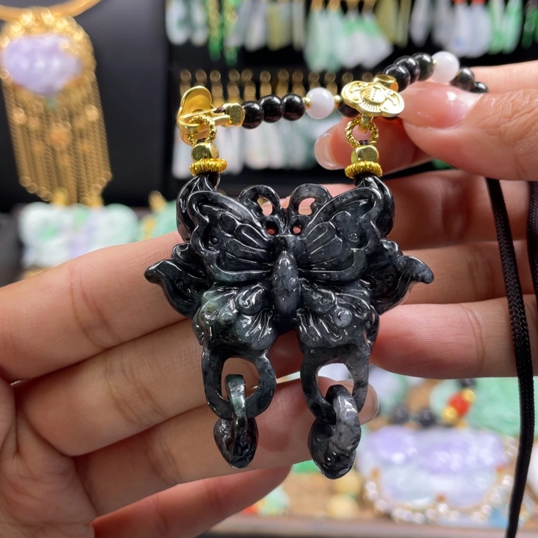 颈饰未镶嵌翡翠代编织