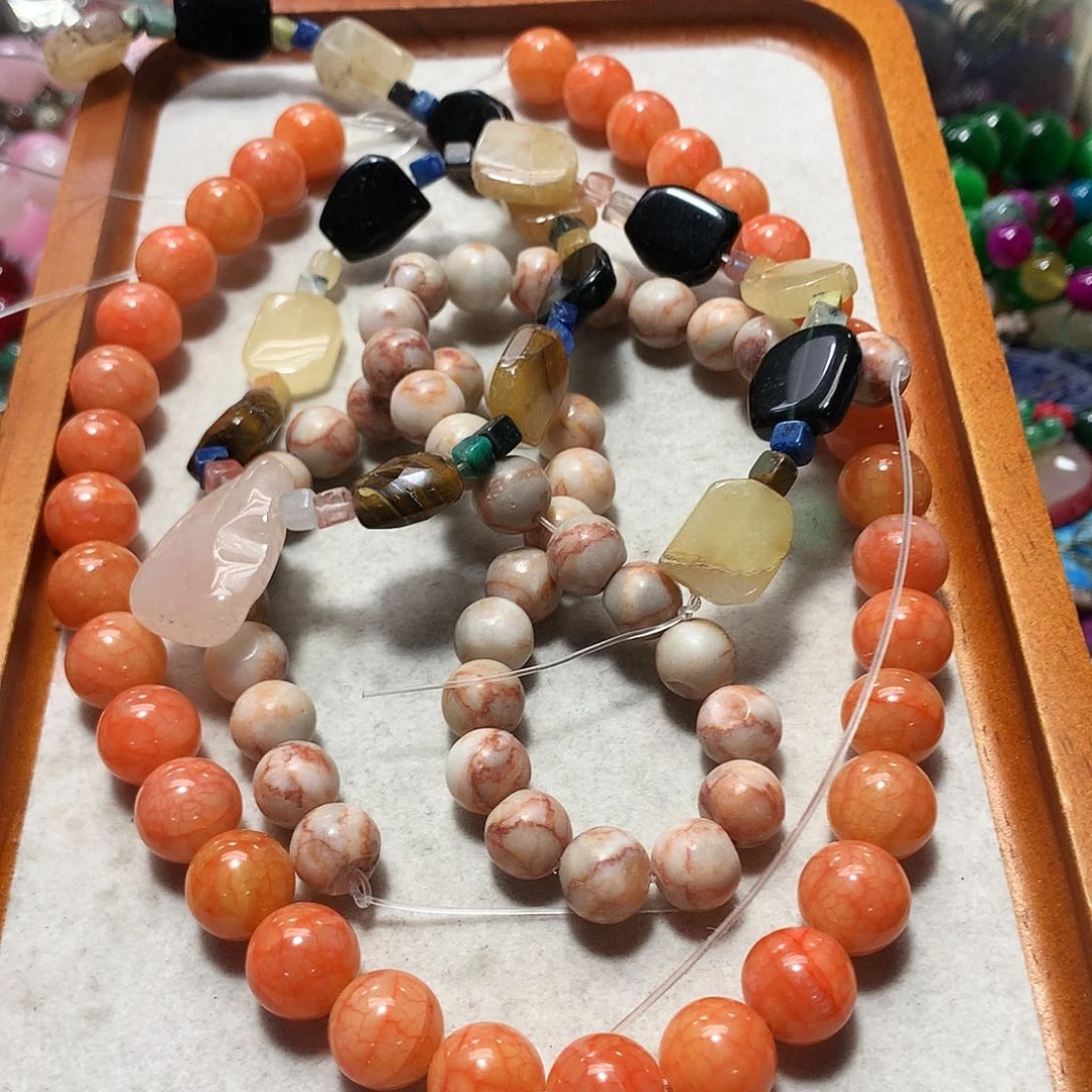 未镶嵌手串玛瑙/玉髓三条散珠