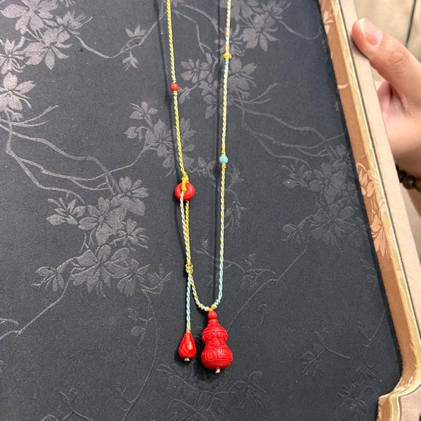 含辰砂工艺品时间运转朱砂葫芦设计款编绳项链3333