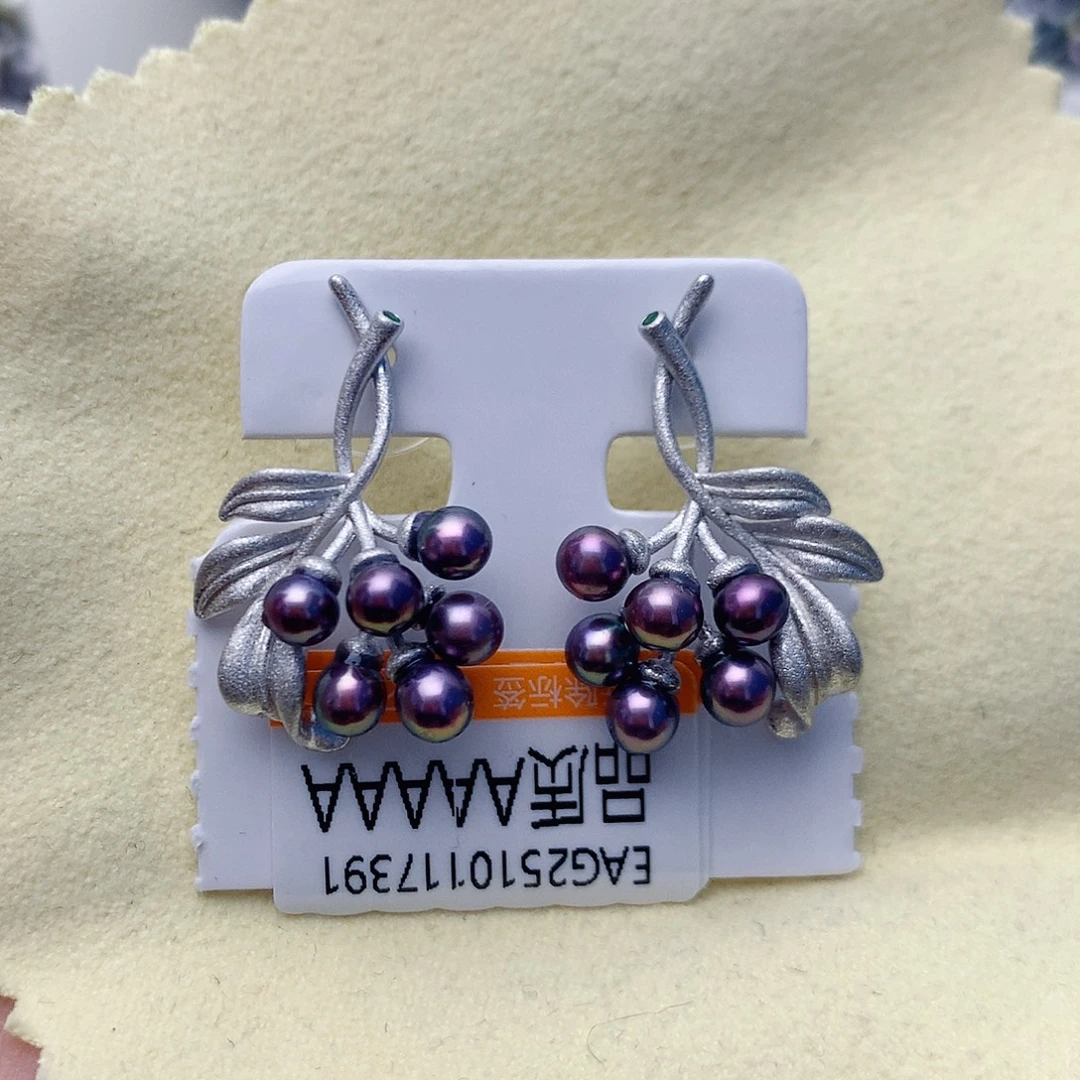 淡水珍珠耳饰银S925镶嵌W67