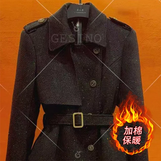 L8224 2024年秋冬高级个性时尚气质遮肉加棉加厚外套通勤保暖舒适