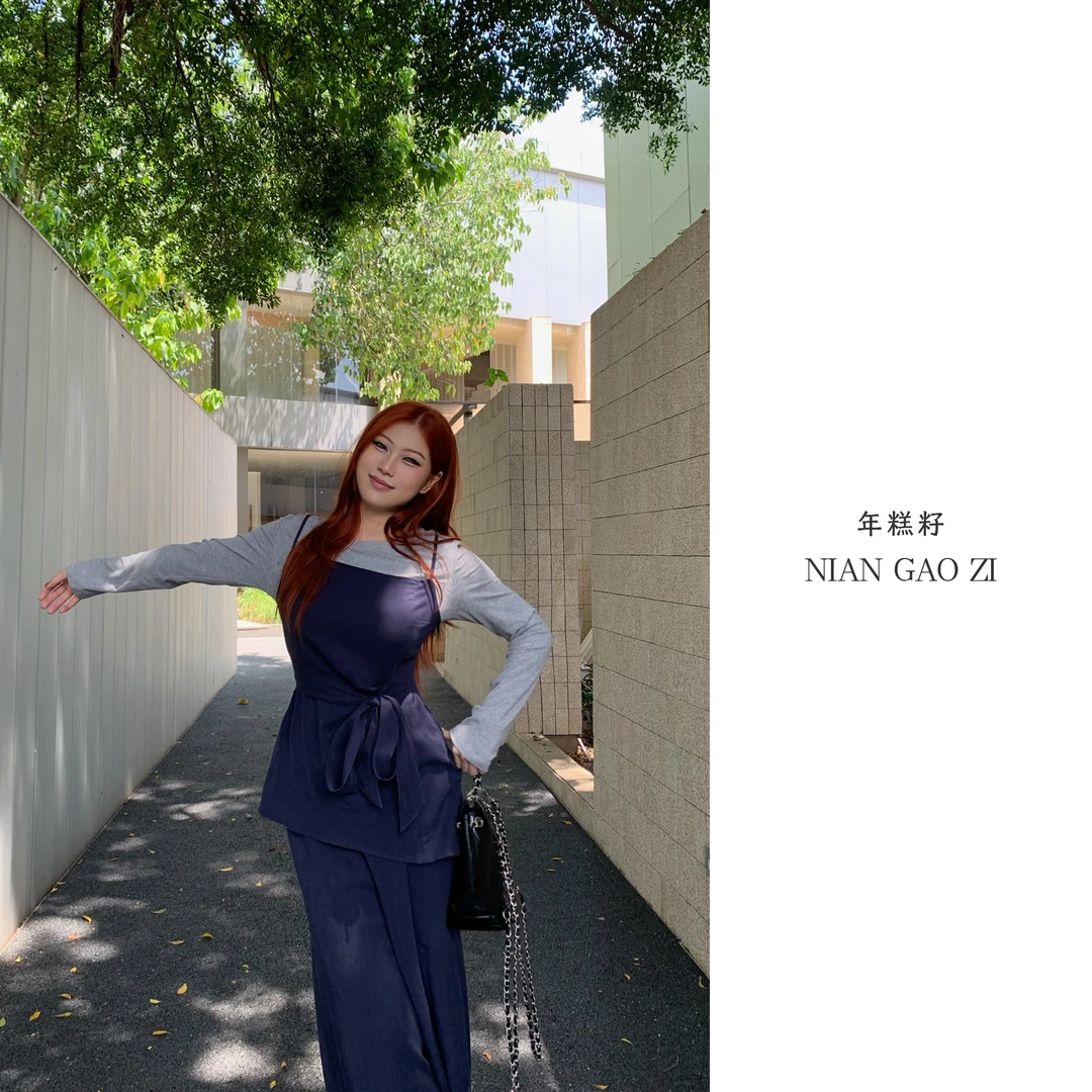 ZOZ年糕籽[慵懒周末]韩系假两件T恤早秋温柔气质设计感长袖上衣