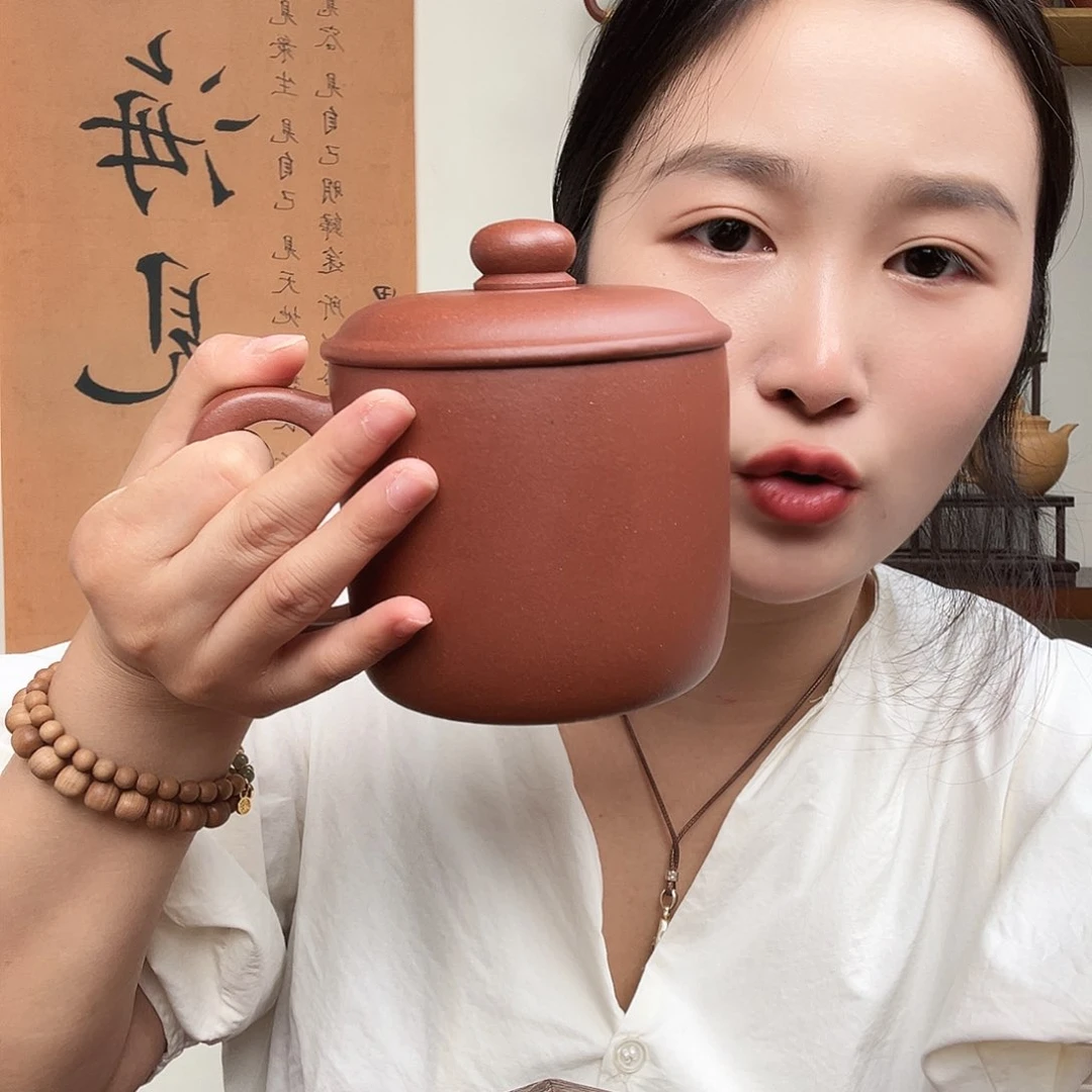 茶杯紫砂z****i微瑕紫砂盖杯封釉