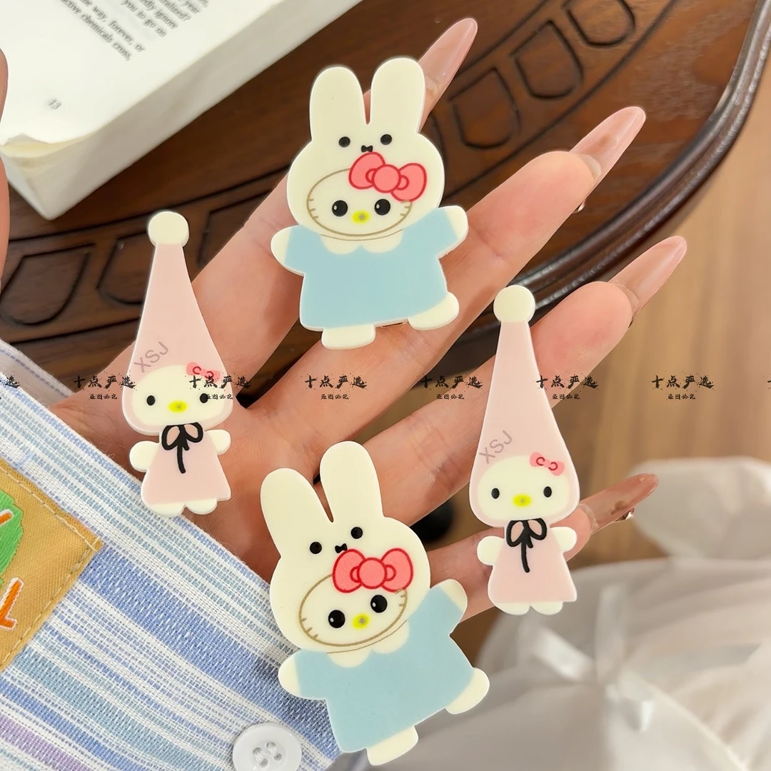 新款可爱KT猫发夹卡通小红帽KT猫兔子刘海夹甜妹少女心鸭嘴夹发卡