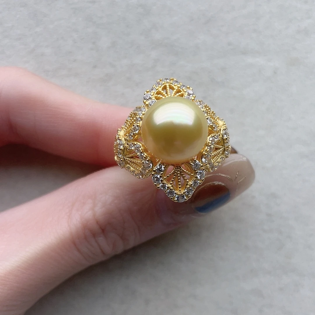 银S925镶嵌海水珍珠戒指118