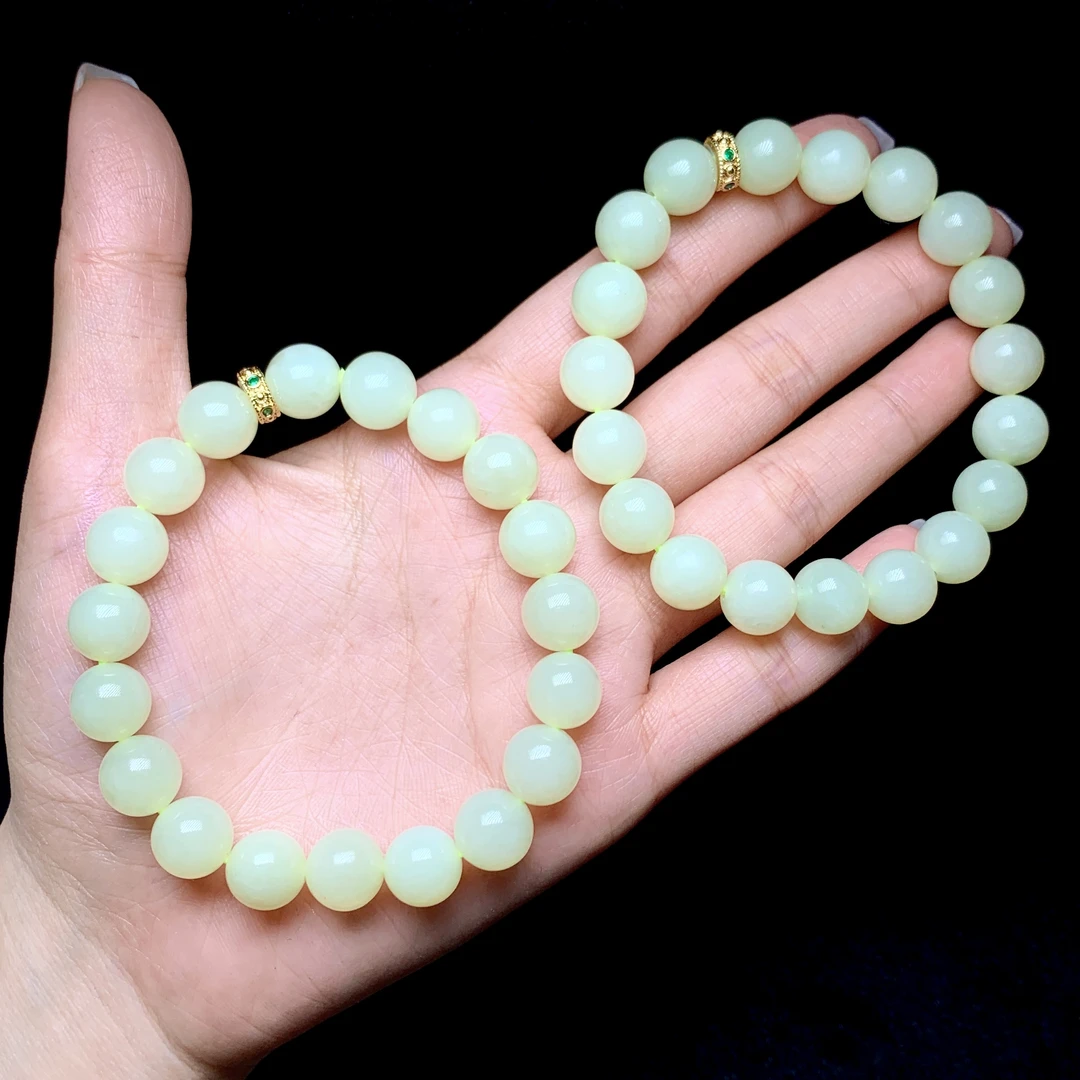 【云上好物】3 DS86365-和田玉DIY单圈手串-多样性发一件-9mm（JG）