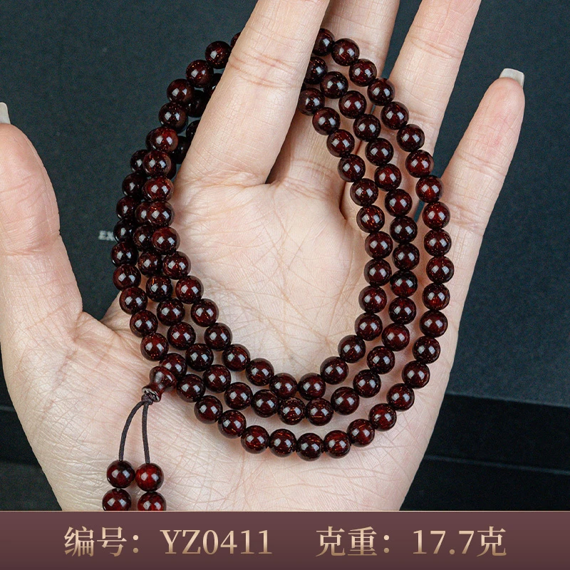 印度小叶紫檀0.6爆满金星手串一物一拍男女108颗文玩手链