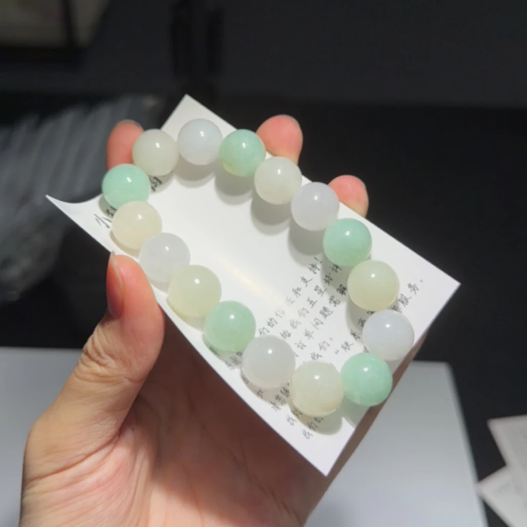 天然缅甸a货翡翠手串17号
