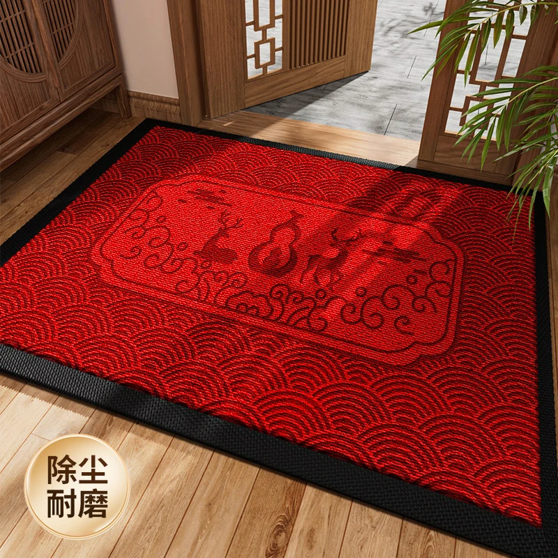 红色入户门地垫玄关大门口进门脚垫喜庆耐脏门外室外地毯防滑垫子