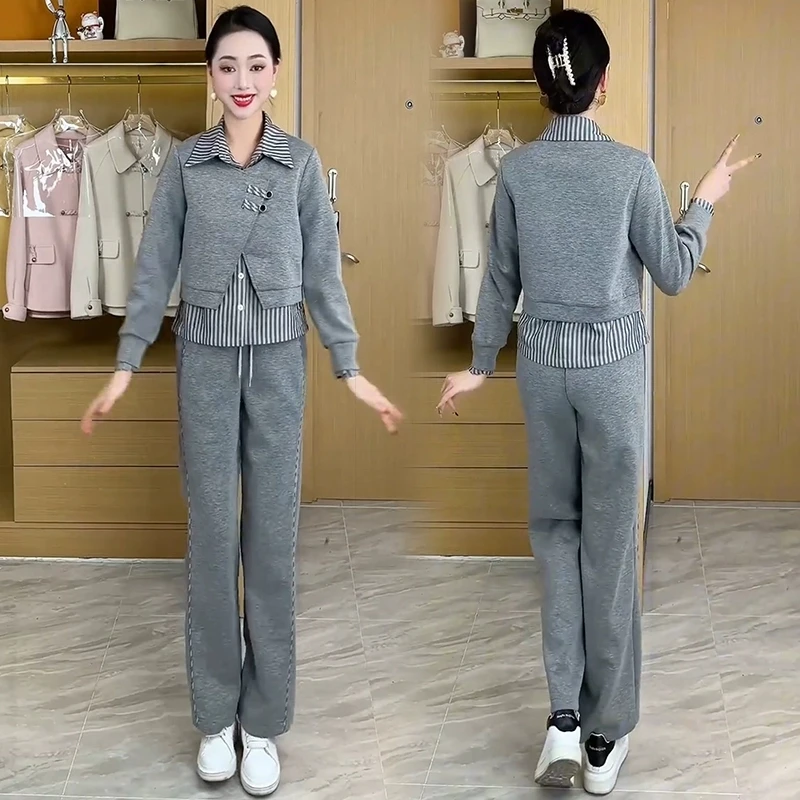 女装减龄休闲时尚春秋套装2025年新款春装洋气质网红爆款两件套裤