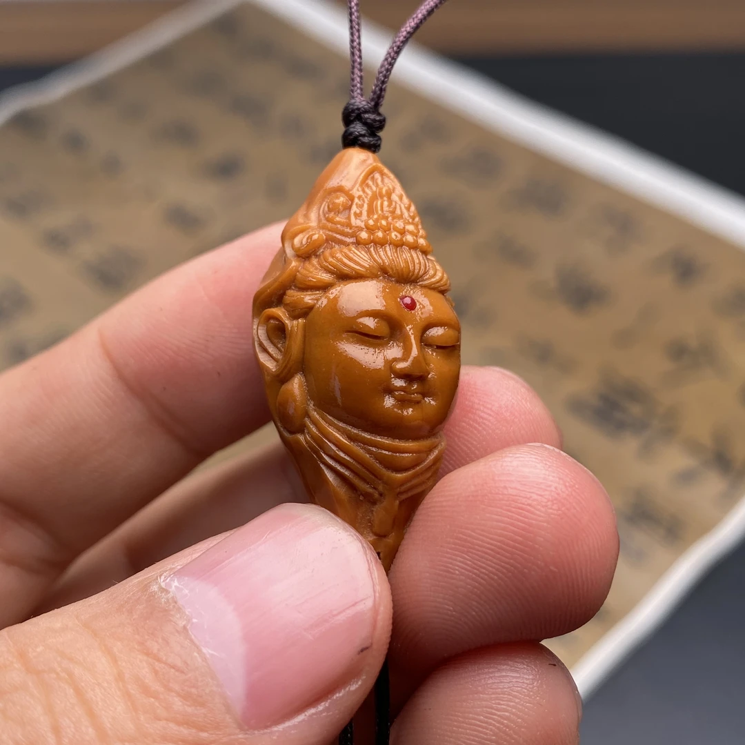 橄榄核单粒橄榄核手串挂件镶嵌观音吊坠