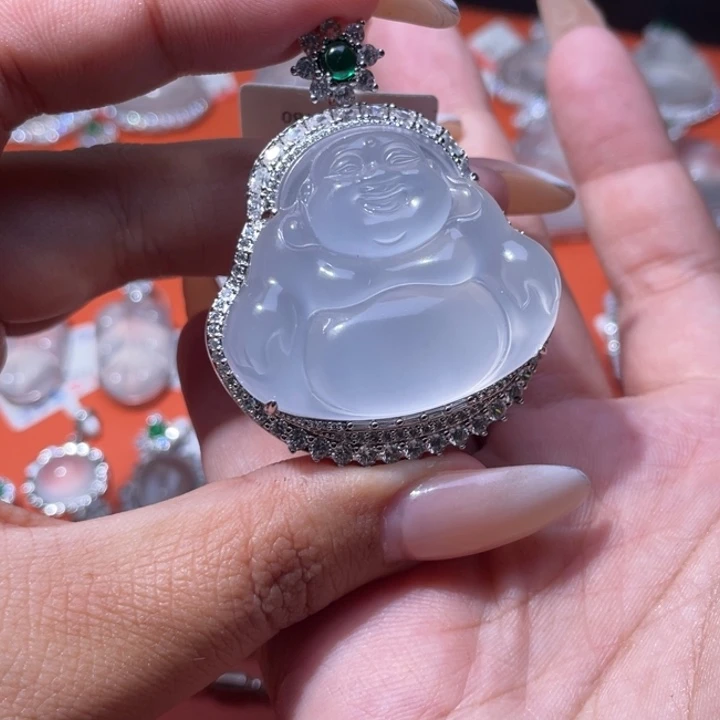 石英质玉银S925镶嵌颈饰