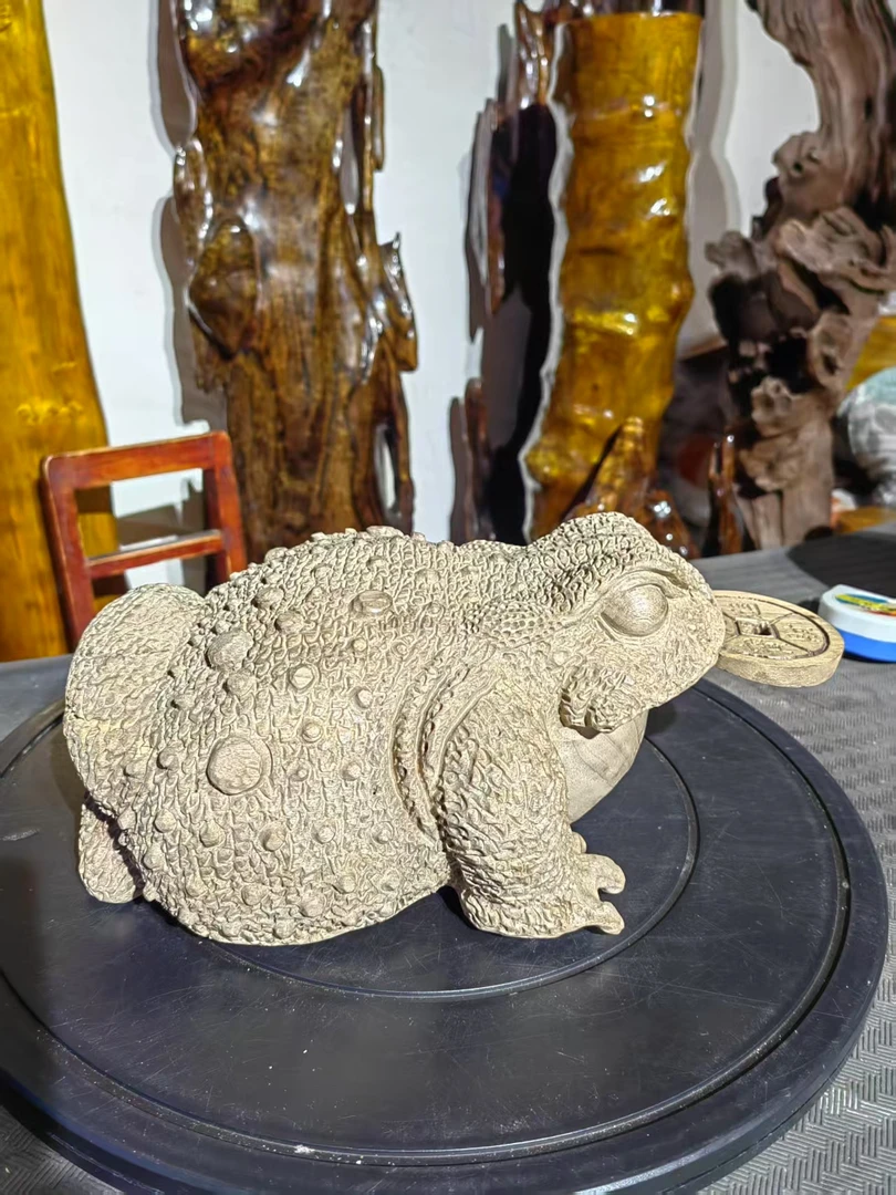 四川雅安小叶桢楠金丝楠木无漆无蜡金蟾摆件