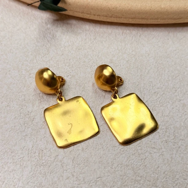 铜合金耳饰 【六六中古】孤品复古耳夹th7447