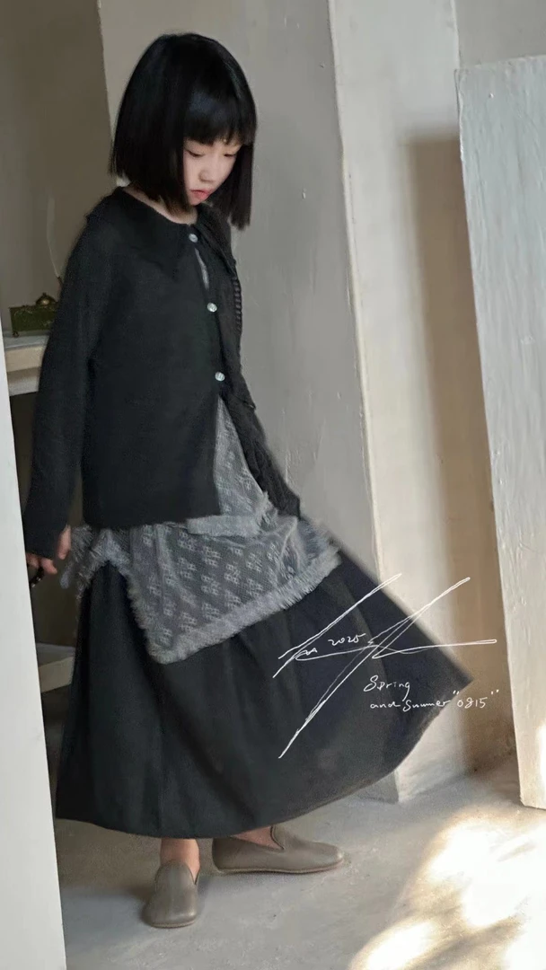 2025  春款灰色薄针织套装110-150 偏大