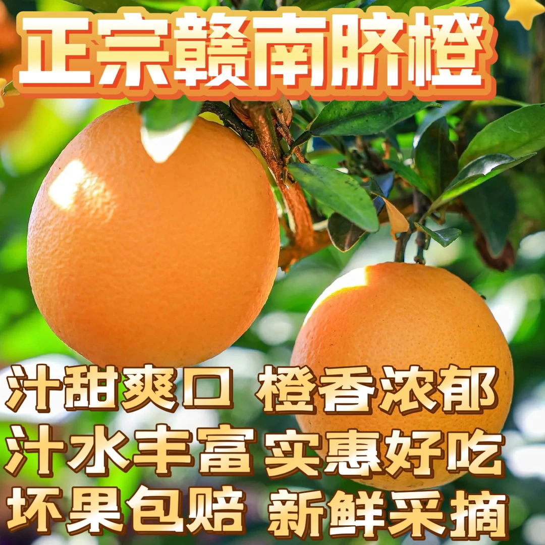【京东包邮】正宗江西赣南脐橙新鲜现摘当季水果产地直发薄皮多汁