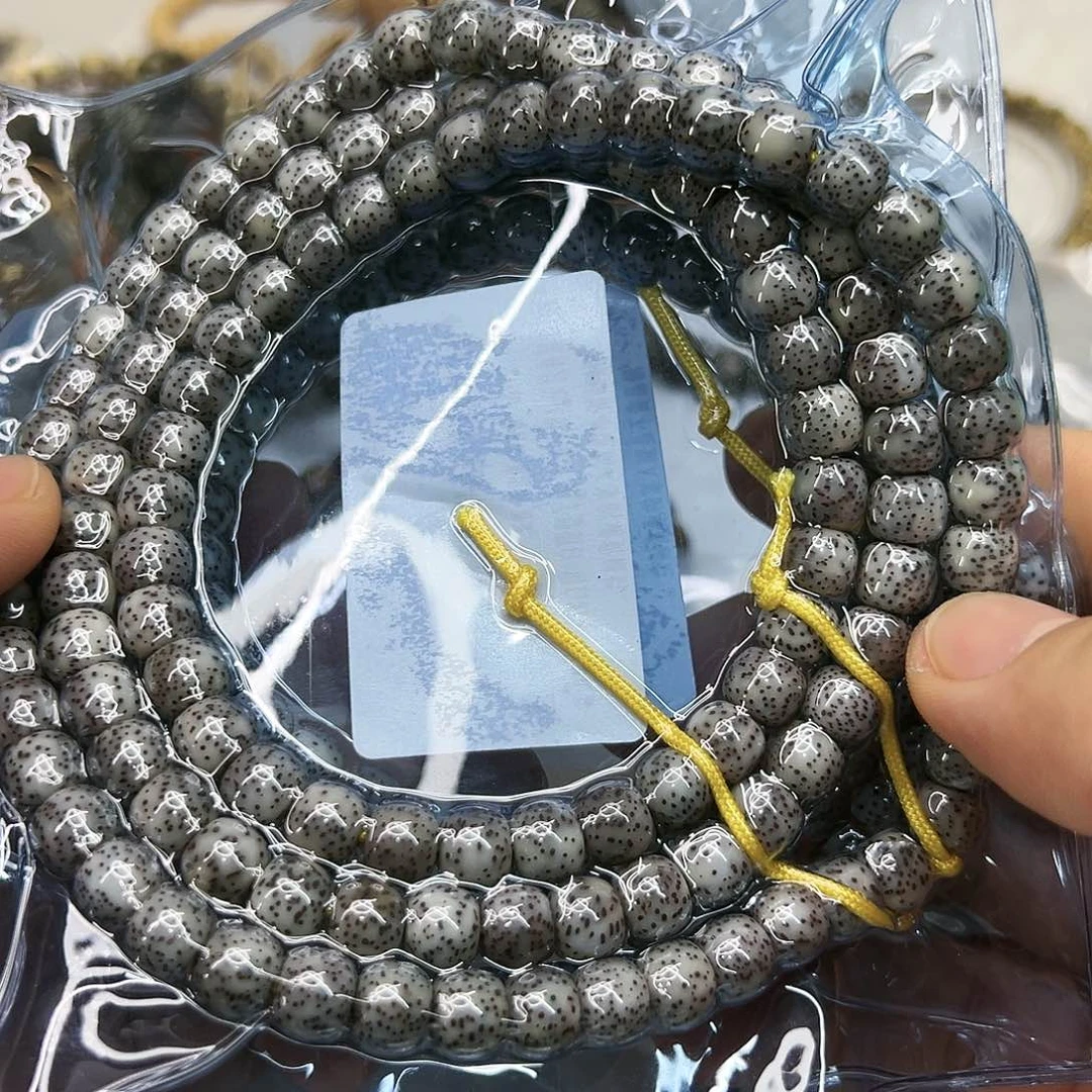 星月菩提手串36荣耀月留白糯冰石玉星月菩提108-87