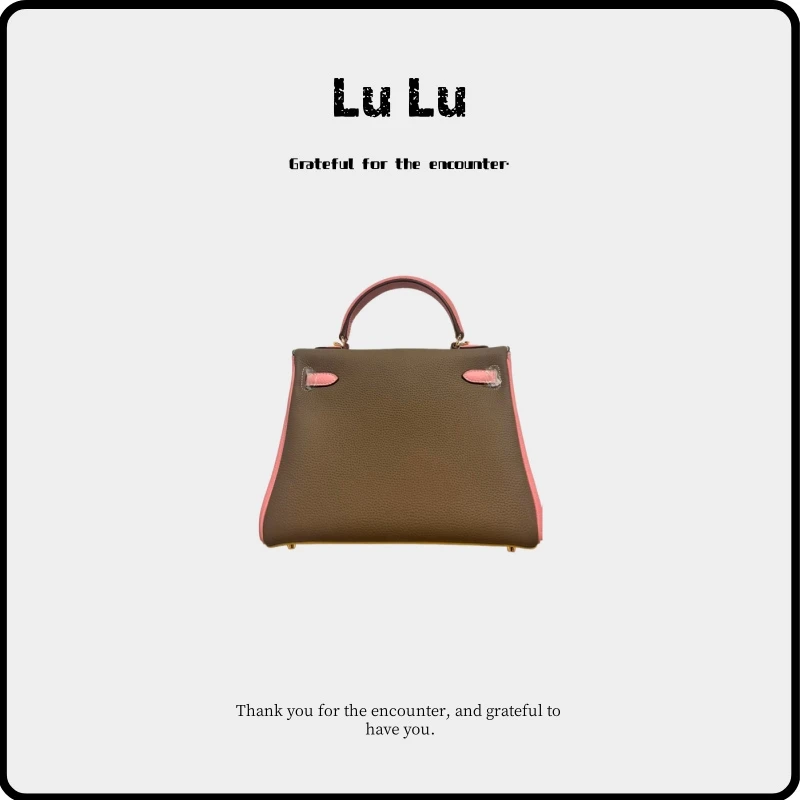 真皮重工时尚 手工设计师KL 粉棕 潮流包 A9