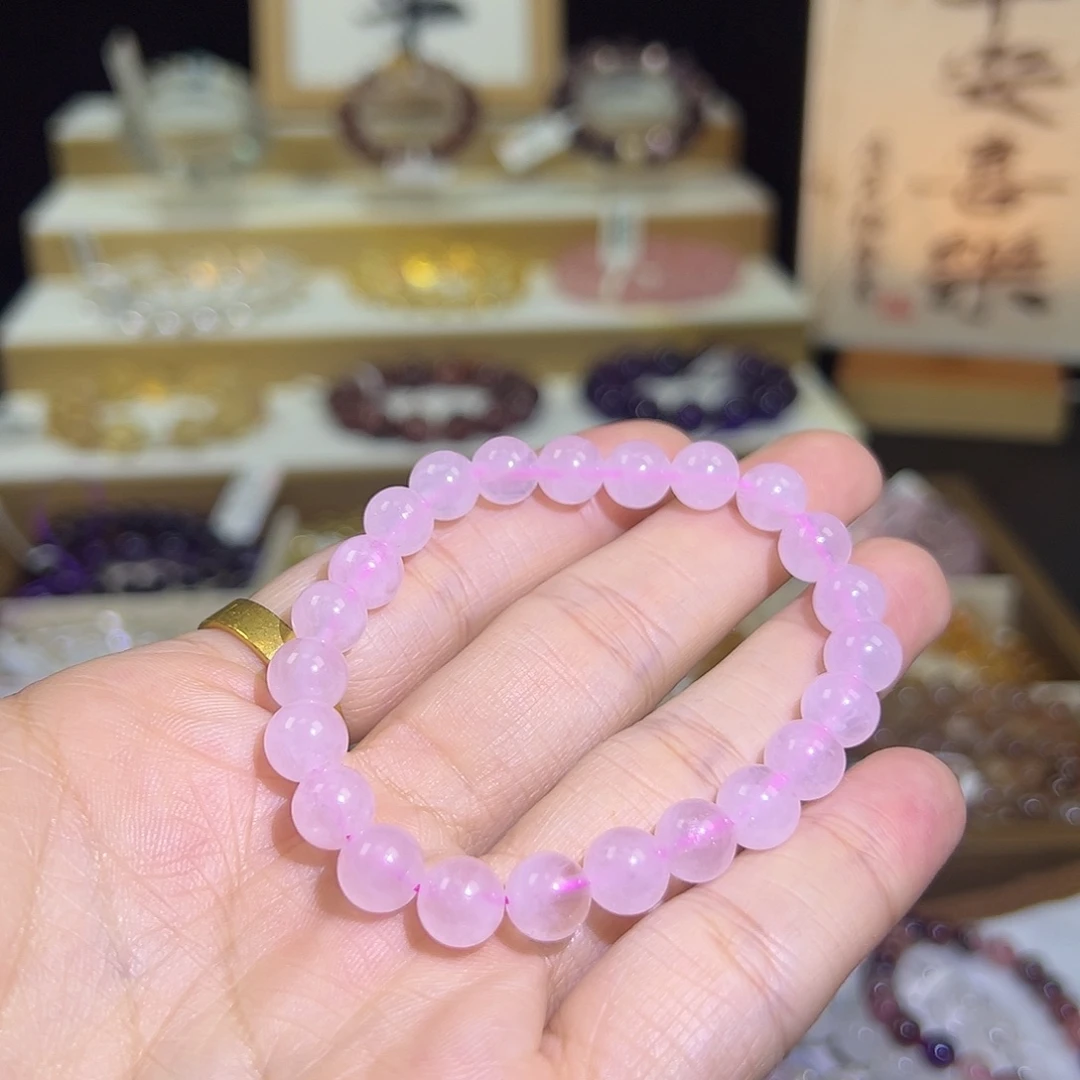 未镶嵌手链水晶粉水晶