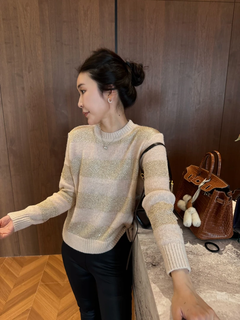 【清月】秋季新款套头款时尚百搭毛针织衫 YY590