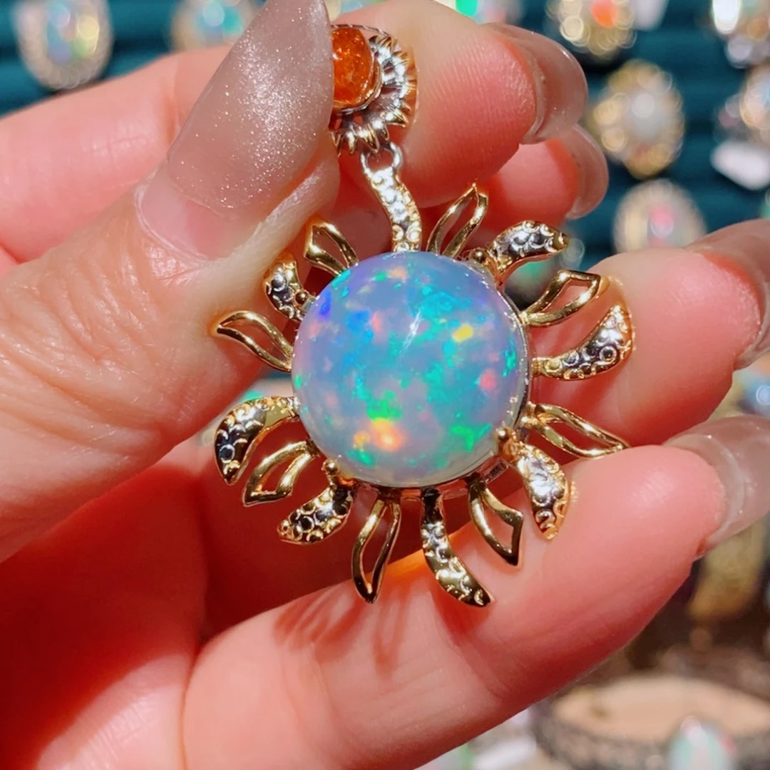 欧泊欧泊吊坠银S925镶嵌