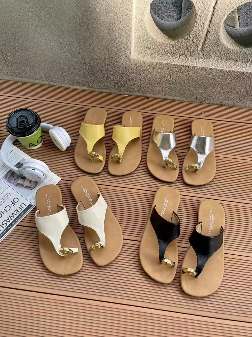 罗马度假风夹趾懒人凉拖