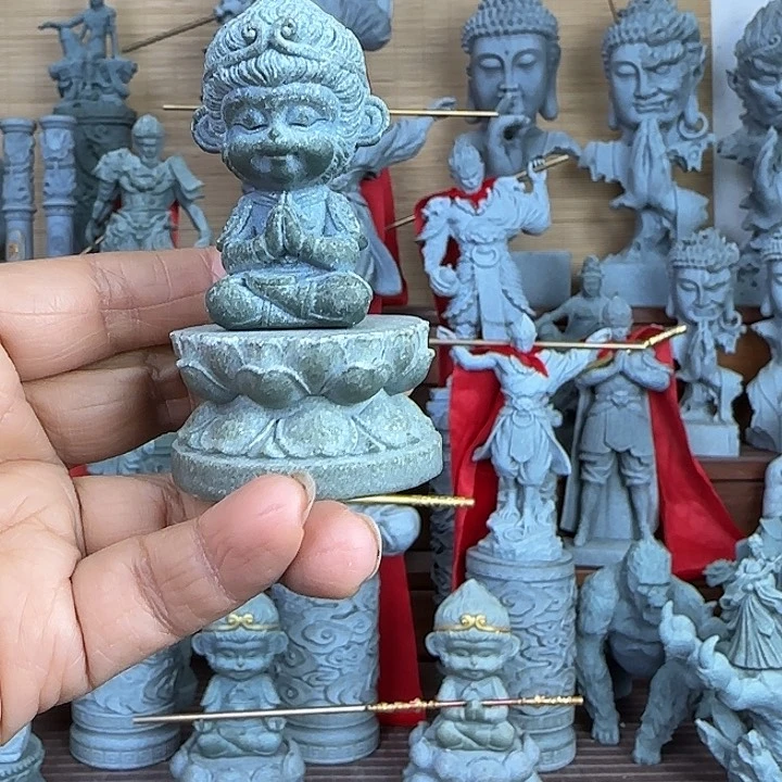 石材小悟空莲花底座