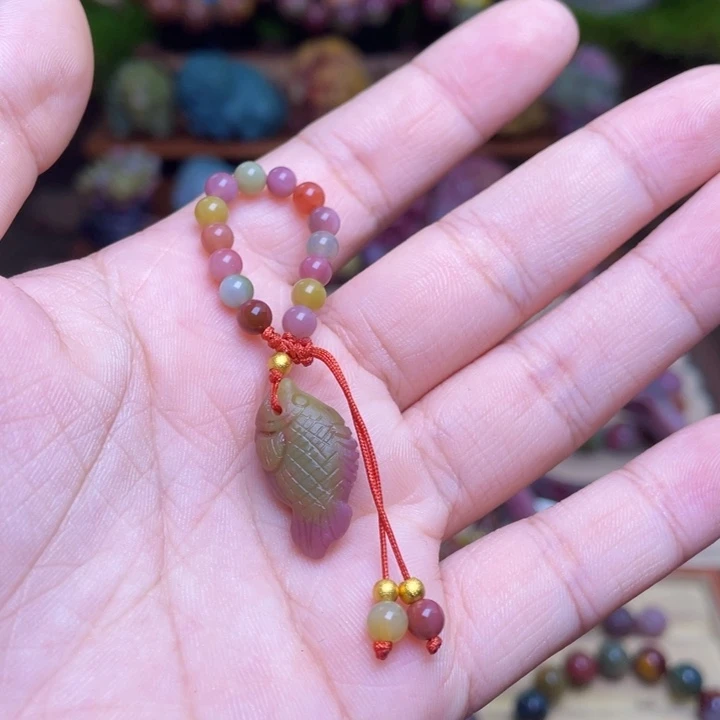 用***9玛瑙/玉髓合金手串盐源玛瑙鱼
