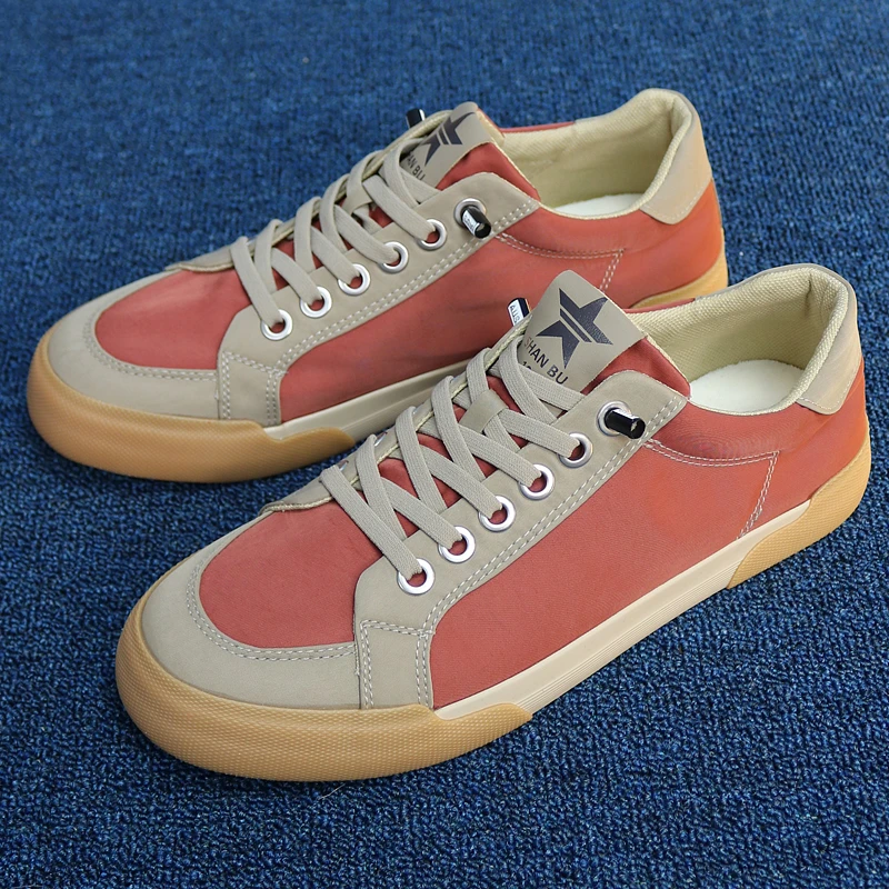 2025秋冬新款时尚男士休闲鞋舒适低帮一脚蹬帆布鞋百搭潮流男鞋