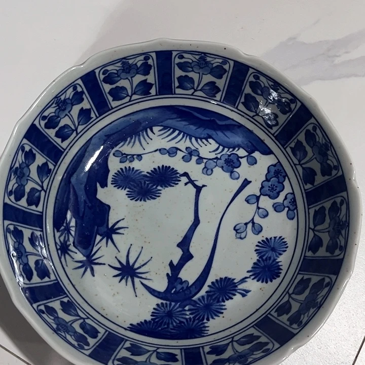 紫砂默认微瑕，满二十包邮，景春窑，釉下青花，大钵，173