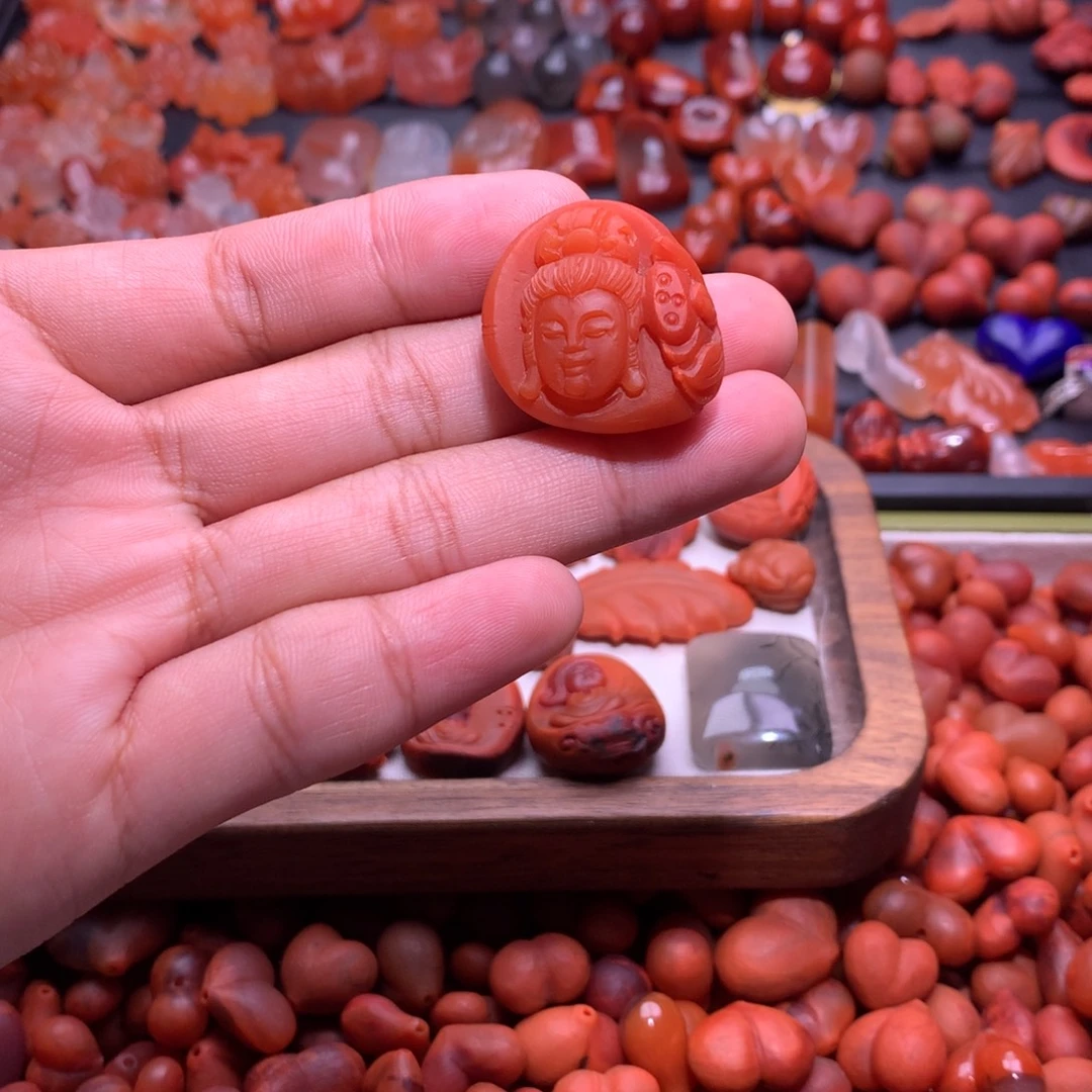 未镶嵌南红玛瑙珠宝半成品