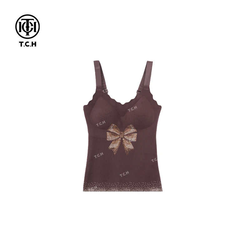 TCH私服烫钻工艺新时尚淑女百搭新潮流背心女T75A03E5006轻奢tch