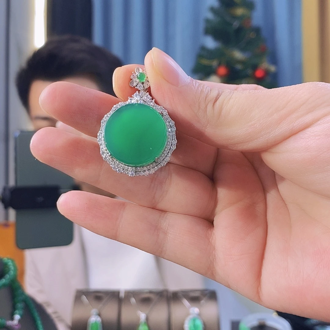 玛瑙/玉髓吊坠(不含链)银S925镶嵌