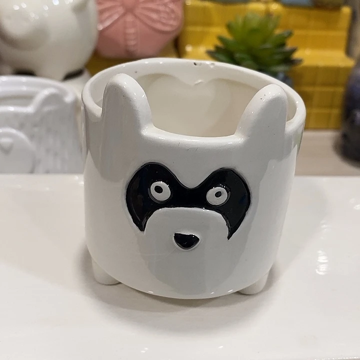陶瓷花盆有孔 瑕疵介意勿拍