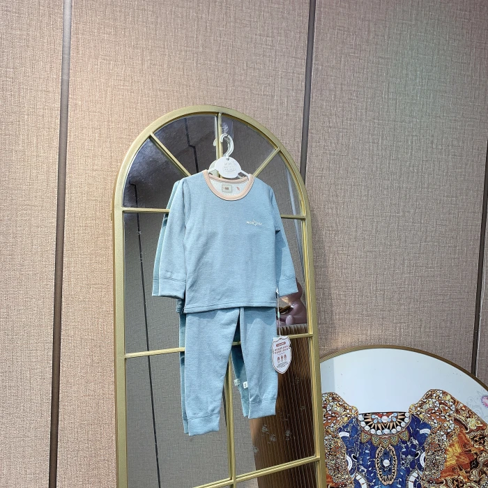 AK028    宝宝蓝色厚保暖秋衣套装