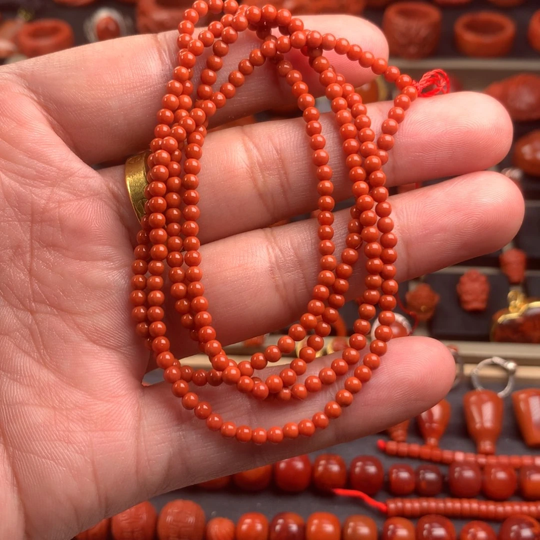 南红玛瑙小米珠3+未镶嵌