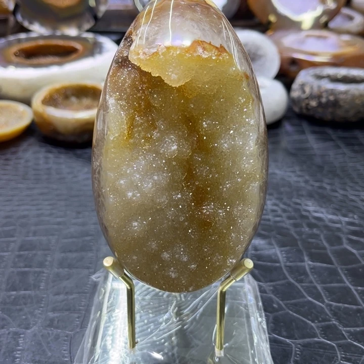 水晶未镶嵌珠宝半成品黄晶蛋